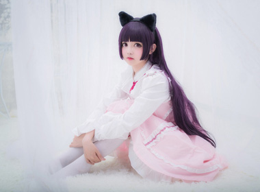 五更琉璃 黑猫 粉色lolita