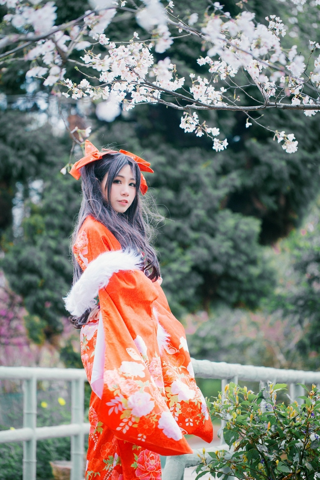 远坂凛 樱花 和服