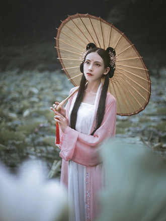 叶上初阳干宿雨，水面清圆，一一风荷举。