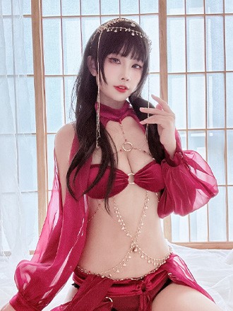 超好看的异域舞娘，酒红色太显白啦
